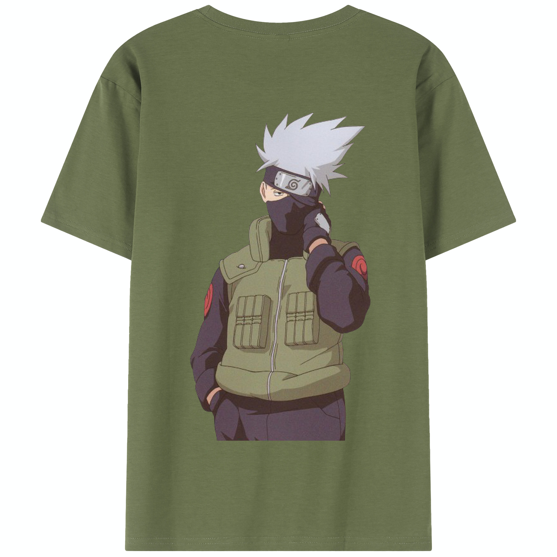 （画像用） NARUTO -ナルト- はたけ カカシ Hatake Kakashi 綿100％半袖Tシャツ（背面プリント）